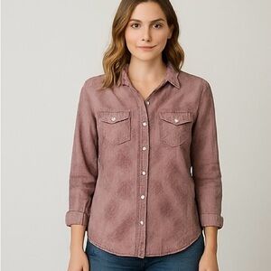 Women's Mauve Button-Up Shirt
